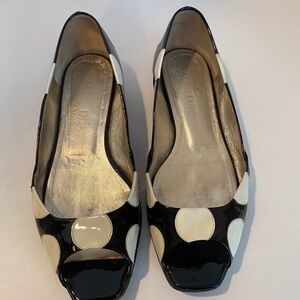 Valentino Open Toe Polka Dot Patent Flats EU 38 US 7.5